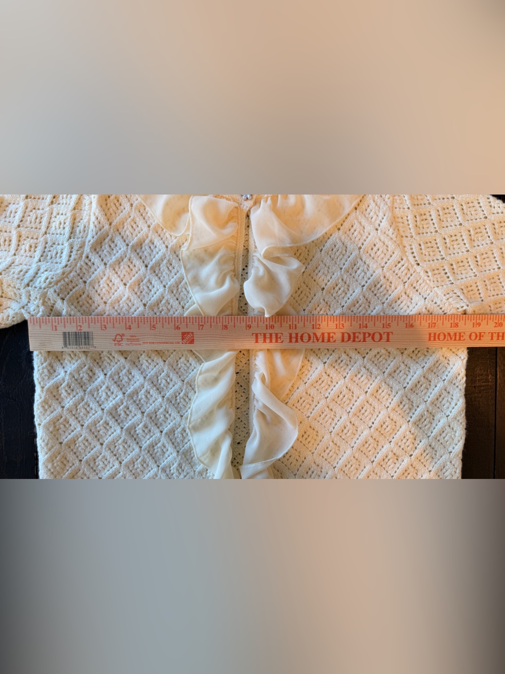 ALTAR’D STATE Cream Ruffle Front Knit Sweater Women's Medium - Picture 5 of 8